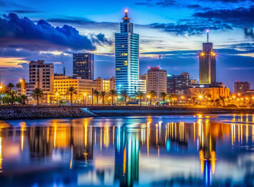 Casablanca Finance City Night Skyline, Morocco - Modern Architecture, African Business District