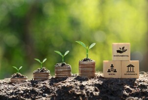 ESG concept of environmental, social, and governance.ESG icon on