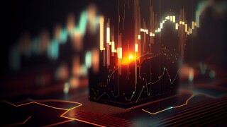 Stock market trading investment candlestick graph. Created with