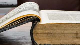 Open old book