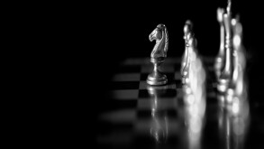 Pieces on chess board for playing game and strategy