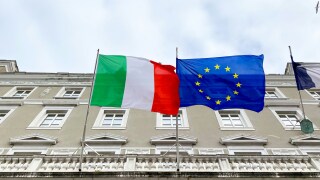 Italy and EU flags