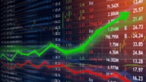 Investing and stock market concept gain and profits with faded c