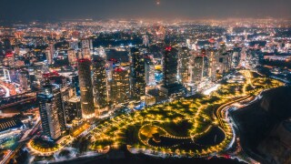 Mexico City cityscape at night
