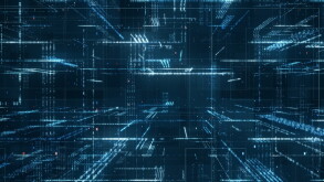 Digital binary code matrix background - 3D rendering of a scient