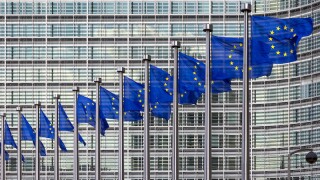 EU Flag in European Union building Brussels