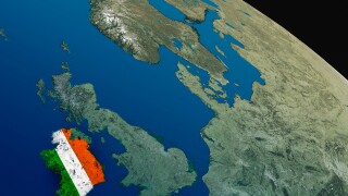 Flag of Ireland from space
