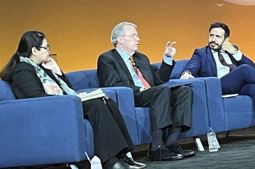 Rena Lee (left), David Gooder (middle) and José Antonio Gil Celedonio (right) discuss the future of IP offices
