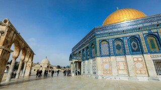 View to the Dome of the Rock islamic from Islamic Part, Jerusale