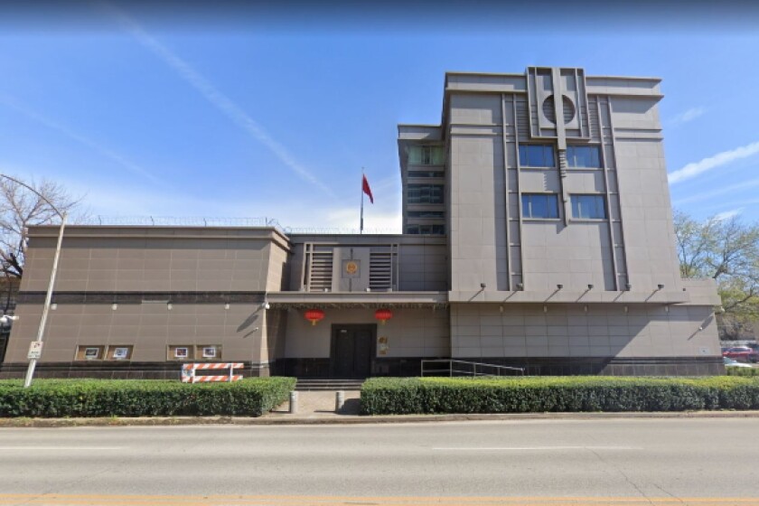 The Chinese consulate in Houston, Texas, which is being shut down. Credit: Google Maps