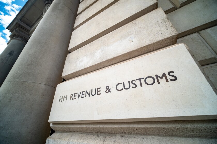 London- HM Revenue and Customs building on Whitehall, UK Governm
