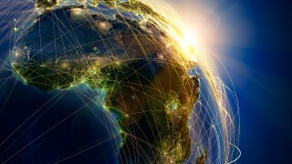 Main air routes in Africa