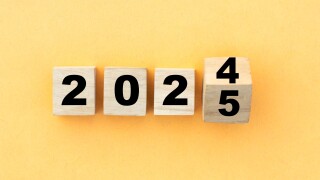 2024 to 2025 new year word on wooden cube