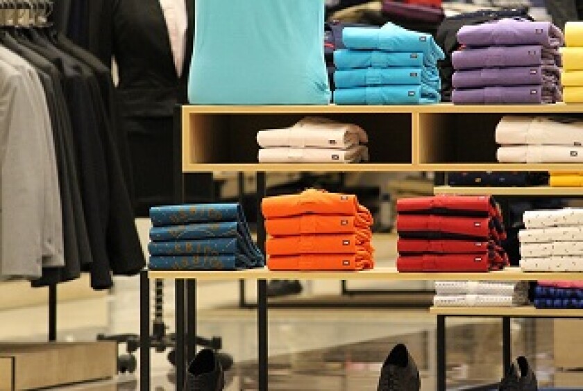 Clothes in a department store