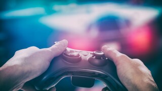 Gaming game play video on tv or monitor. Gamer concept.