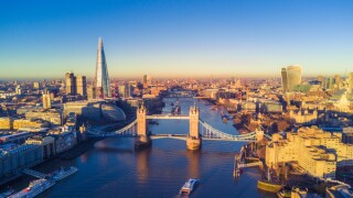 Aerial view of London and the River Thames