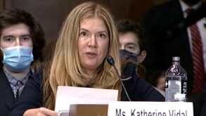 Kathi Vidal, the USPTO director nominee, speaking at her nomination hearing with the Senate Judiciary Committee on December 1