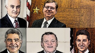 From top left moving clockwise: James Donato (CAND), Rodney Gilstrap (EDT), Leonard Stark (DDE), Alan Albright (WDT), Philip Gutierrez (CACD)