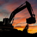 track-type loader excavator at work