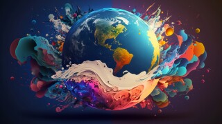 globe depicting Planet Earth with its water, landmasses and mult