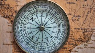 Compass on a map of Brazil.jpg