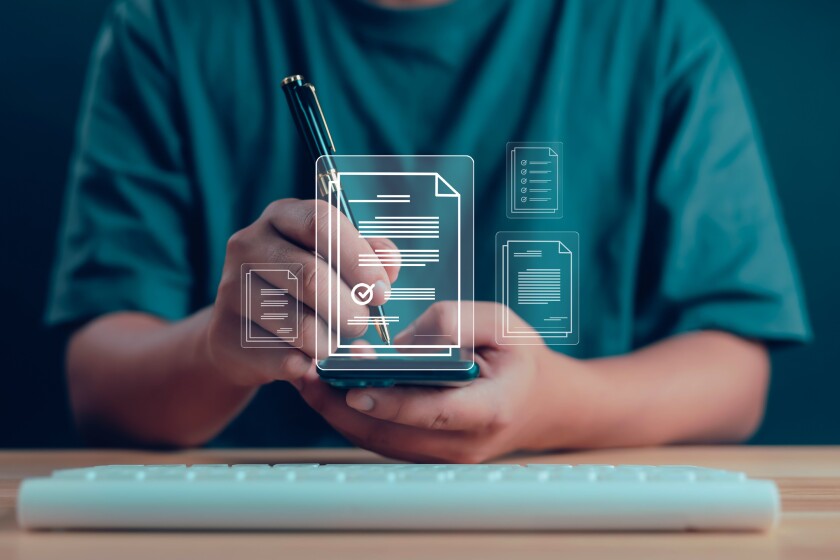 Businessman working on document management, files, data, folders, share, digital, data, electronic document management, database, online documents, paperless office concept.