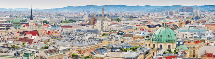 Aerial view of city center of Vienna