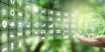 Illustration for environmental, business or green investment con