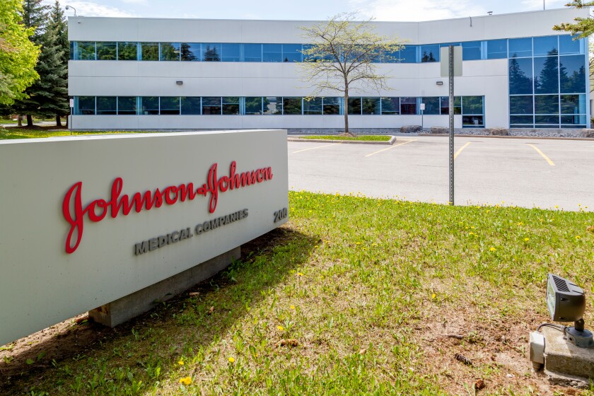 Markham, Ontario, Canada - May 21, 2018: Johnson & Johnson Medical Products company in Markham, Ontario, a division of  Johnson & Johnson Inc.