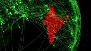 India on green Earth