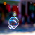 a bubble floating
