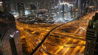 UAE skyline and highways