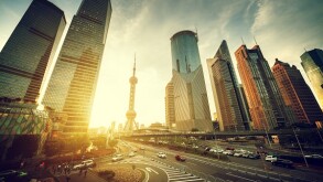 road in Shanghai lujiazui financial center, China