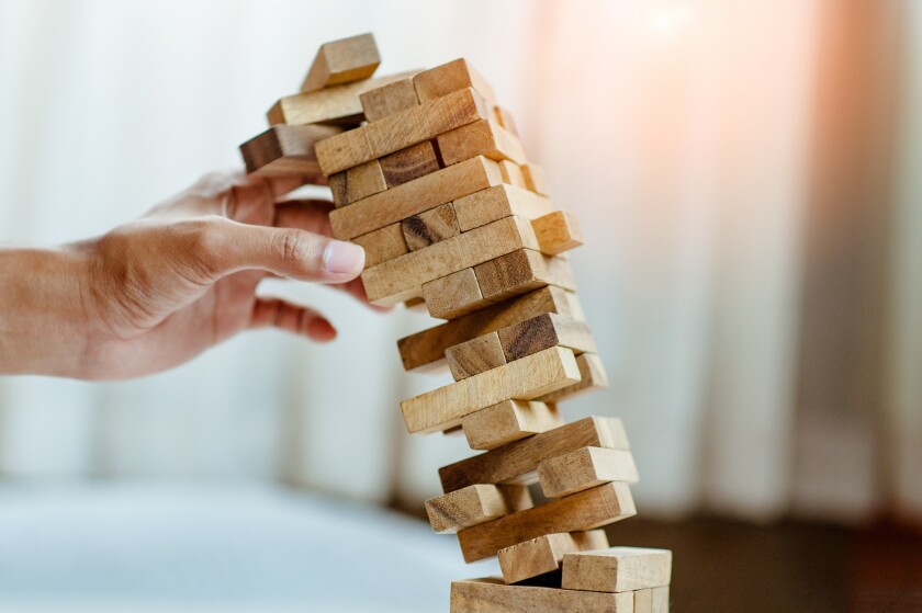 Fails Building Tower, Concept For Challenge And Fail In Business