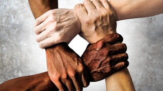 multiracial group with black african American Caucasian and Asia