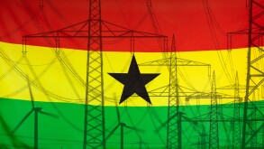 Energy Concept Ghana Flag with power pole