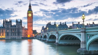 Big Ben and the Houses of Parliament at night in London, UK